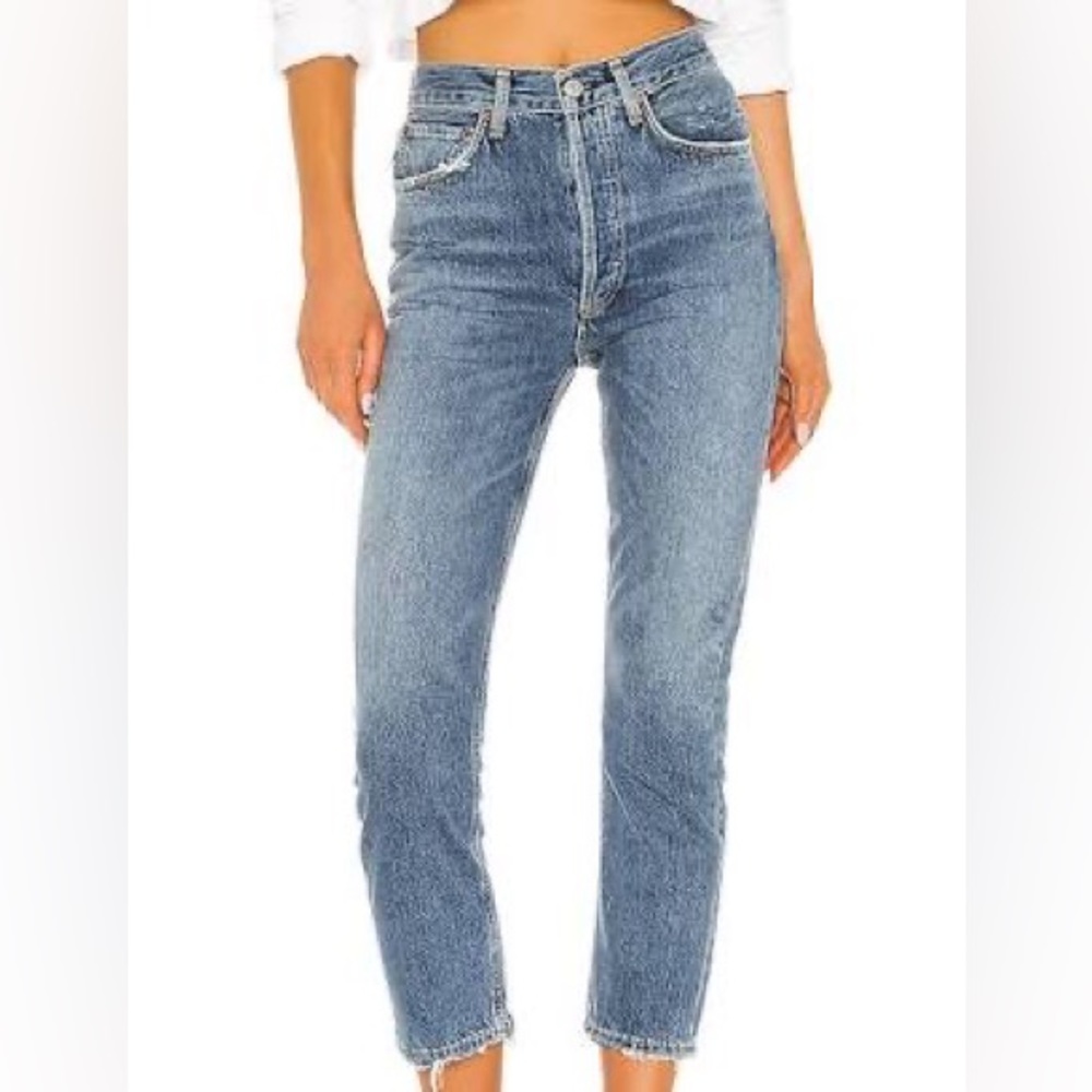 Agolde Riley High Rise Straight Crop, Size 25